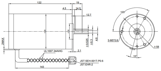 Dia 68mm Động cơ DC chải mạnh mẽ lên đến 9000 vòng / phút 0